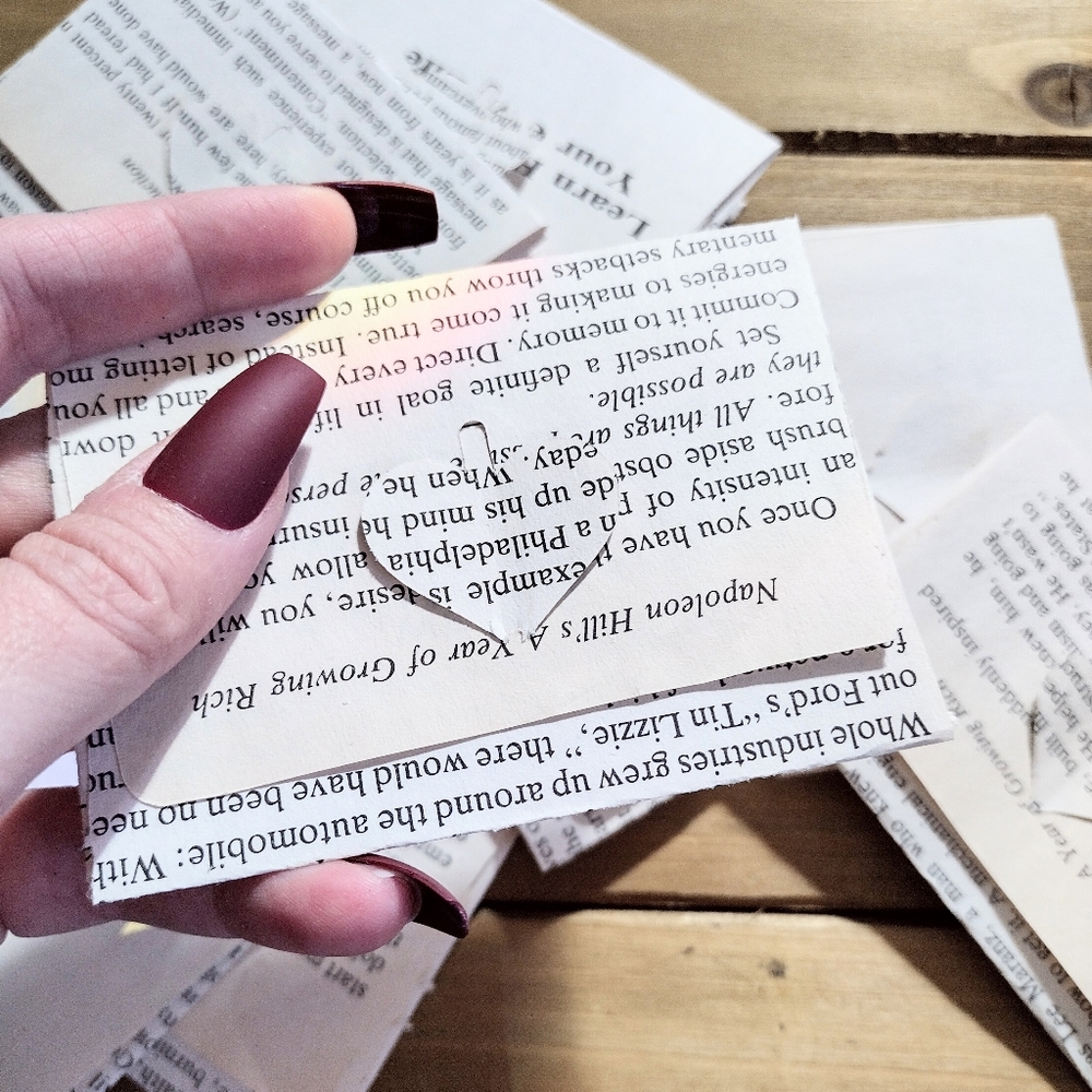 10 Miniature Envelopes from book pages